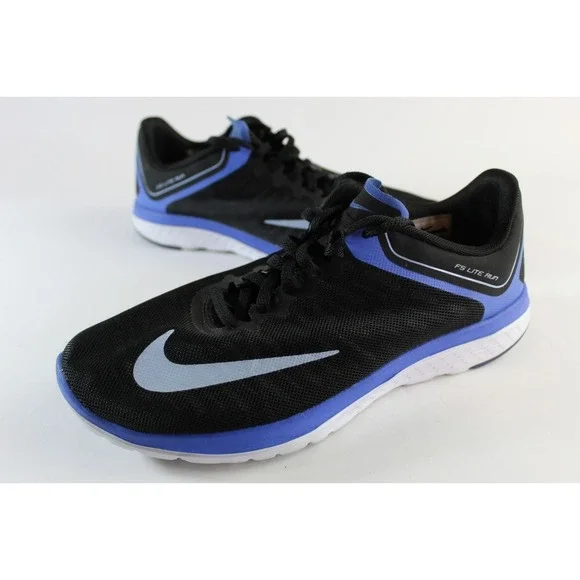 Nike FS Lite Run Womens Size 9 Black Blue Running Walking Shoes 852448-006 - Picture 1 of 10